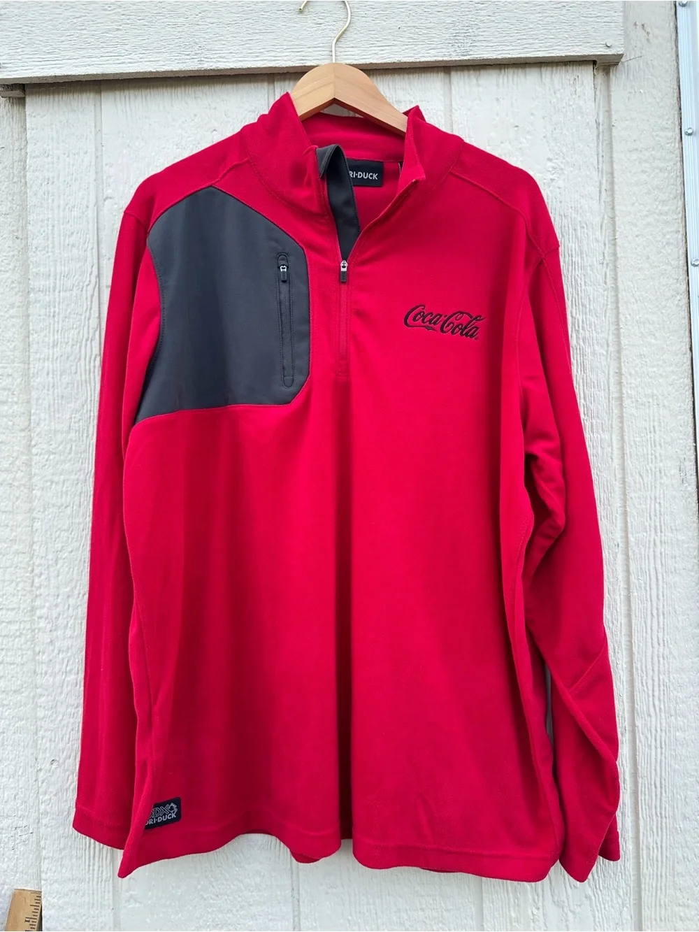 Dri-Duck Coca-Cola Men’s XL Red and Charcoal Performance Quarter-Zip Jacket